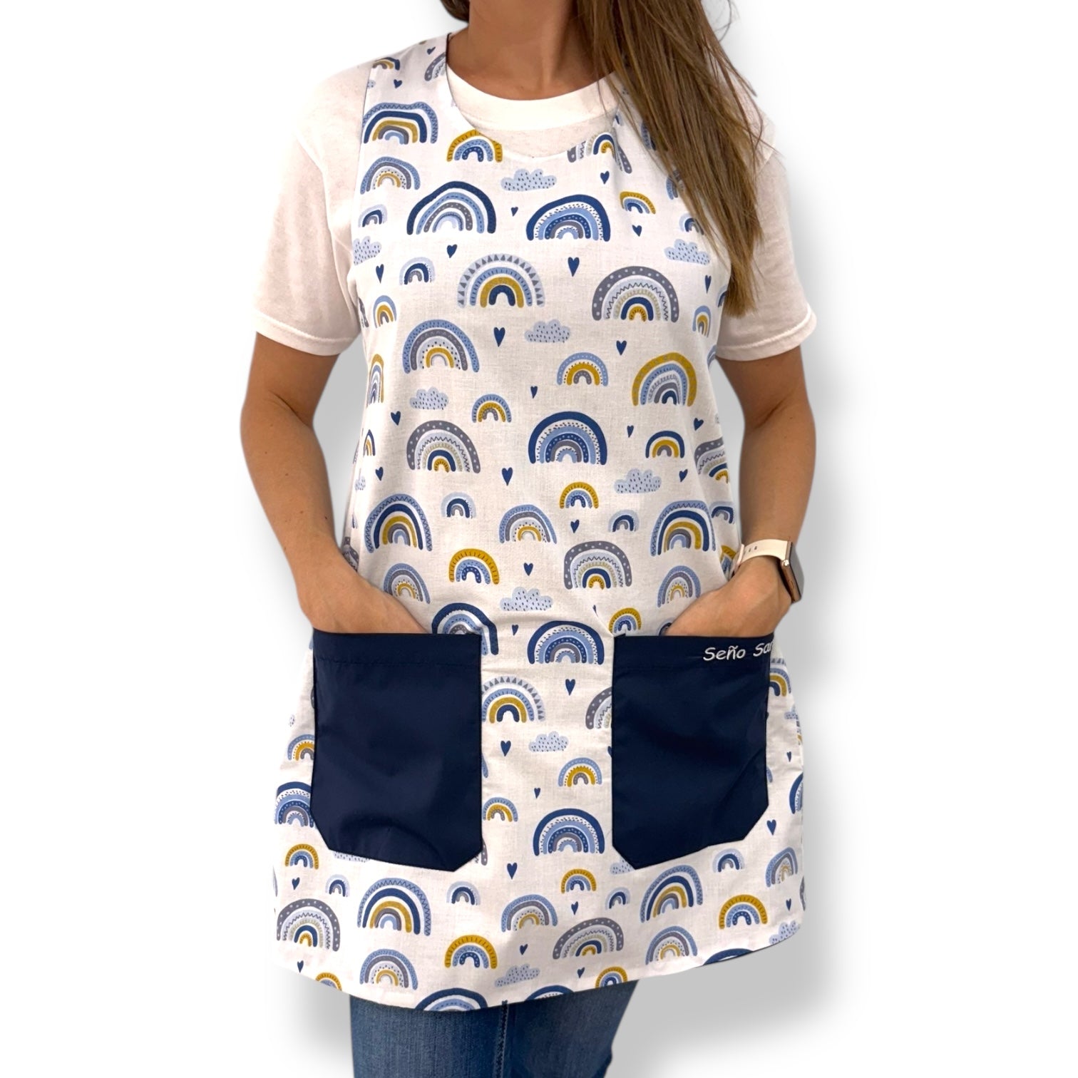 bata de maestra con estampado de arcoíris - SuYa Shop