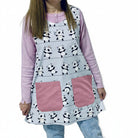 Bata de professora com estampado de pandas da SuYa Shop, personalizada com o teu nome bordado