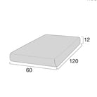 SuYa Shop personalized cotton crib fitted sheet with 120x60 cm dimensions shown in a technical diagram