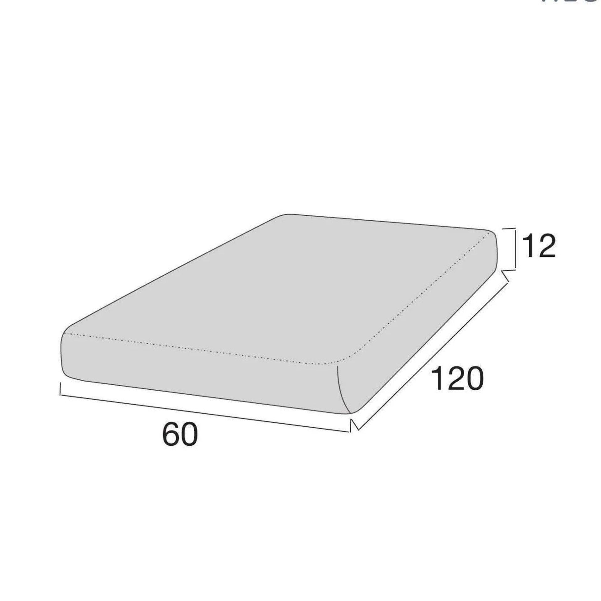 SuYa Shop personalized cotton crib fitted sheet with 120x60 cm dimensions shown in a technical diagram