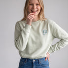 Sweatshirt SuYa Shop verde-menta com inicial personalizada em estampado de xadrez vichy, suave ao toque